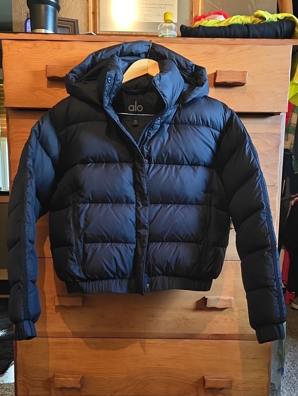 Alo Aspen Love Puffer Jacket, Black, Small NWOT